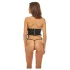 Bombshell - Crop-Top, Leopard Korsett und String (Schwarz) - L