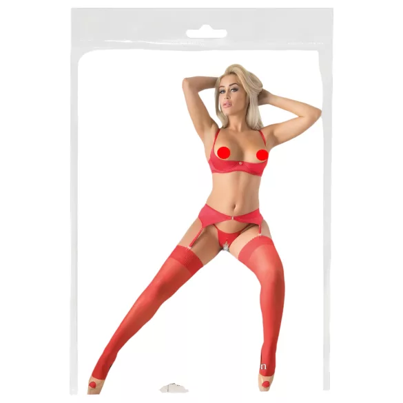 Cottelli - Rote Spitzenstrümpfe - 5/XL