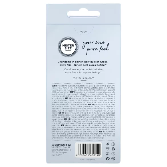 Mister Size dünnes Kondom - 60mm (10er Pack)