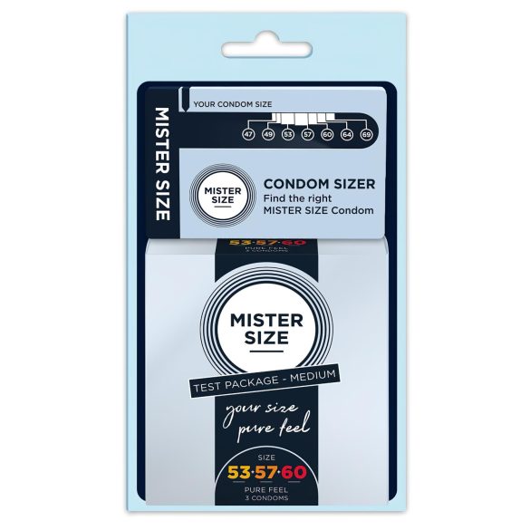 Mister Size Kondom Testpaket mit Messband - 3 Stück