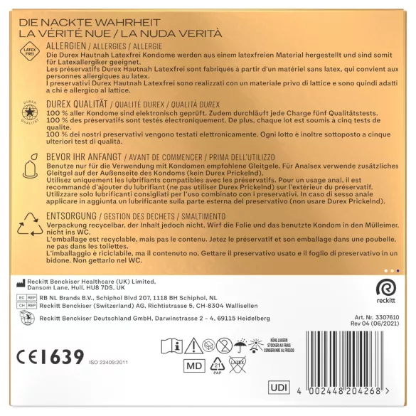 Durex Hautnah - latexfreies Kondom (30 Stk.)