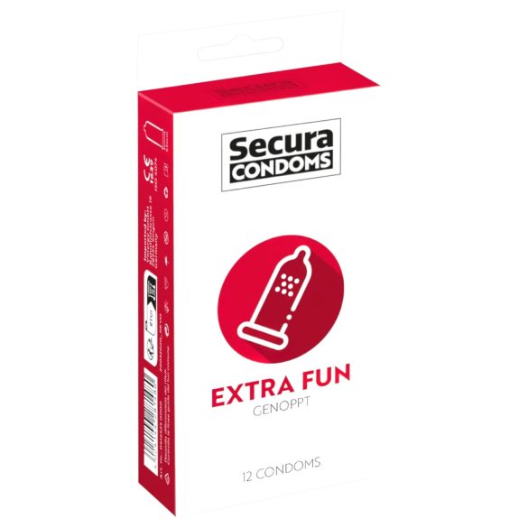 Secura Extra Fun - genoppte Kondome - 53mm (12 Stk.)