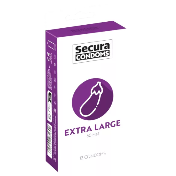 Secura Aubergine - extragroßes Kondom - 60 mm (12 Stk.)