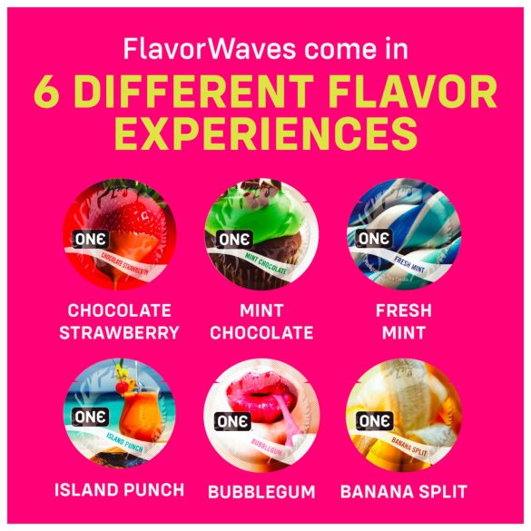 ONE Flavor Waves - Aromatisierte Kondome - Gemischt (12 Stk)