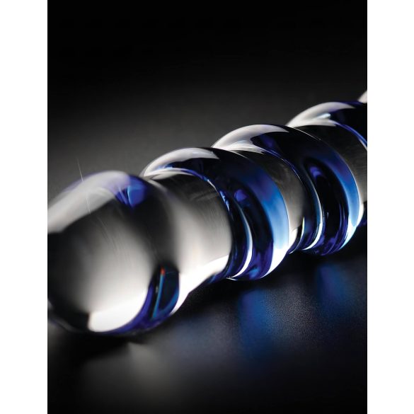 Icicles No. 5 - Spiralförmiger Glas-Dildo (transparent-blau)