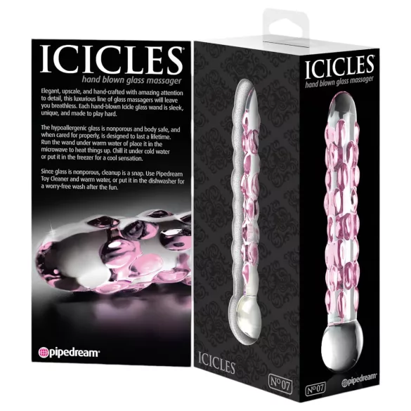 Icicles Nr. 7 - Glasdildo mit Perlen
