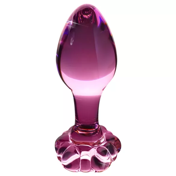 Icicles Nr. 48 - Blüten-Glas Analplug (Pink)