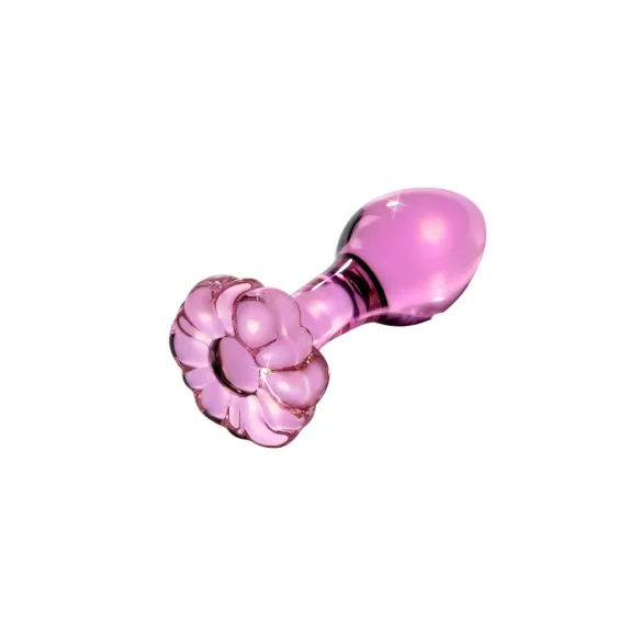 Icicles Nr. 48 - Blüten-Glas Analplug (Pink)