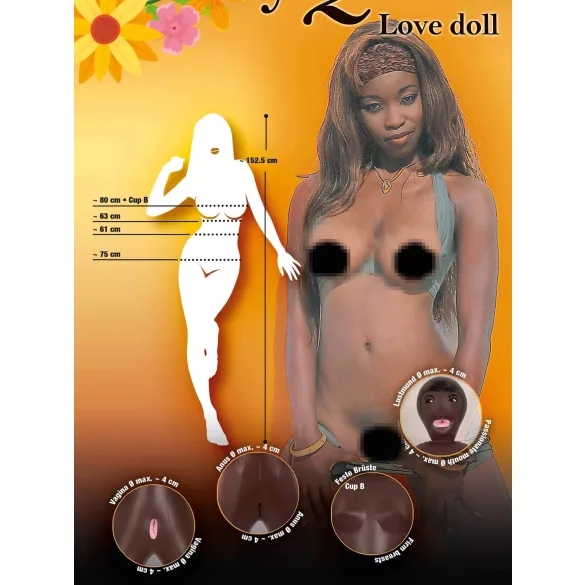 You2Toys Beauty Queen - aufblasbare Gummipuppe (schwarz)