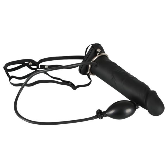You2Toys - Aufblasbarer Strap-On, hohler Silikon-Dildo (schwarz)