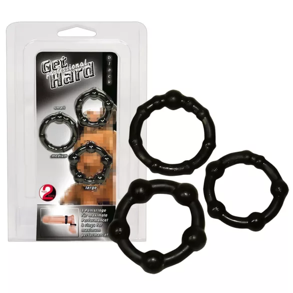 You2Toys - Sei hart! Penisring-Set - Schwarz (3 Stk)