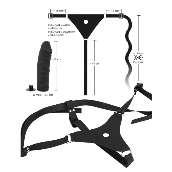 You2Toys - Silikon Strap-On - Umschnalldildo (schwarz)