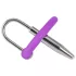 Penisplug - Silikon-Eichelring mit konischem Dilator (lila-silber)