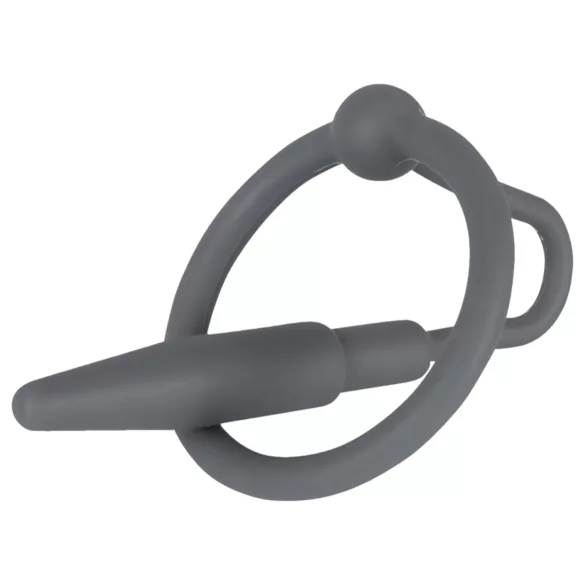 Penisplug - Silikon-Eichelring mit konischem Dilator (grau)