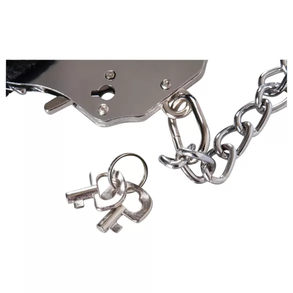 You2Toys - Flauschige Handschellen mit langer Kette - schwarz
