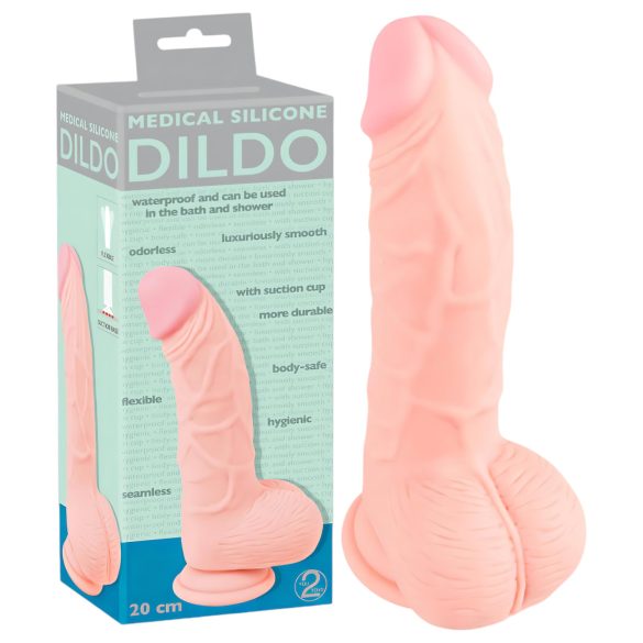 Medizinisches Silikon-Dildo (20cm) - natürlich