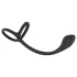 Black Velvet - schlanker Analdildo mit Penis- und Hodenring (schwarz)
