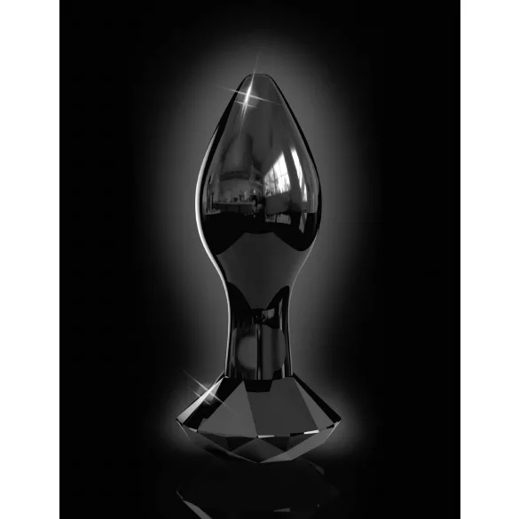 Icicles No. 78 - Kegelförmiger Glas Analplug (schwarz)