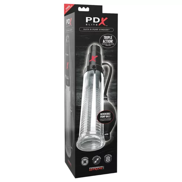 PDX Elite - 2in1 - Penispumpe & Masturbator (transparent)