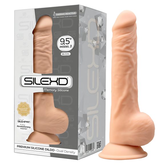 Silexd 9,5 - Haft-Saugnapf Dildo 24cm (natur)