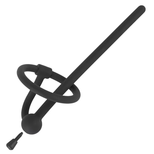 Penisplug - Silikondilator mit Eichelring (0,6mm) - schwarz