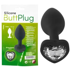 You2Toys Anal Plug - schwarzer Analplug mit weißem Stein