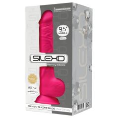 Silexd 9,5 - Saugnapf-Hoden-Dildo - 24 cm (Rosa)