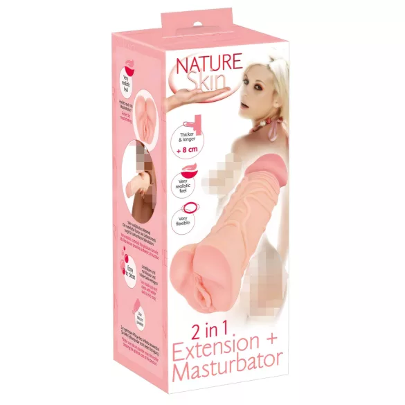 Nature Skin - 2in1 Masturbator & Penishülle (hautfarben)