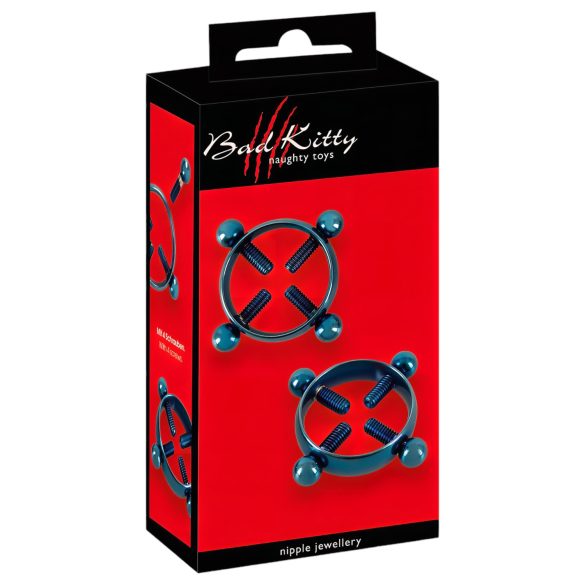 Bad Kitty - Drehbare Nippelschmuck (rund) - blau