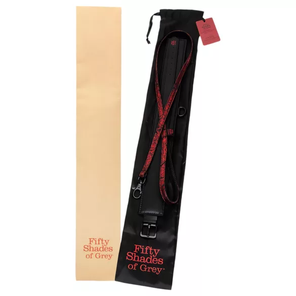 Fifty Shades of Grey - Halsband & Leine (schwarz-rot)