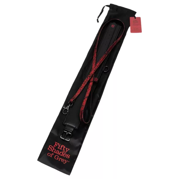 Fifty Shades of Grey - Halsband & Leine (schwarz-rot)
