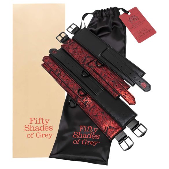 Fifty Shades - Fesseln Set (Schwarz-Rot)