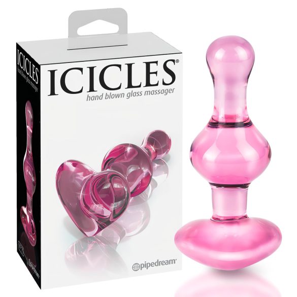 Icicles No. 75 - Herzförmiger Glas-Analdildo (Pink)