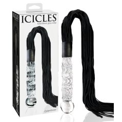   Icicles Nr. 38 - Lederpeitsche und Glasdildo (transparent-schwarz)