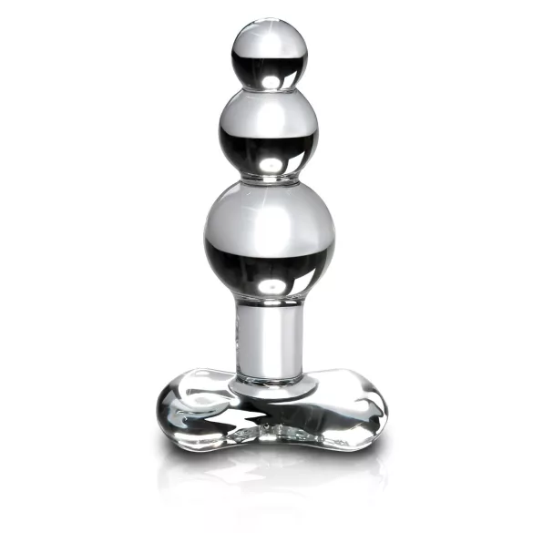 Icicles No. 47 - dreifach-perlen, Glas Analplug (transparent)