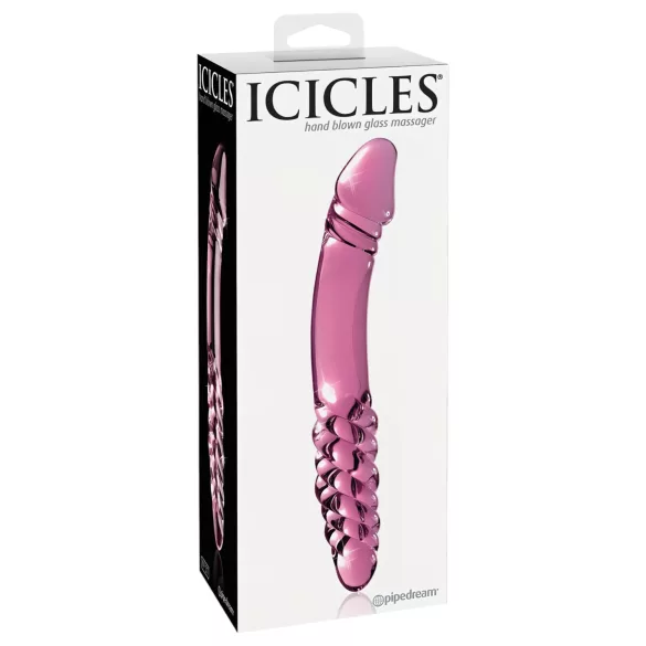 Icicles Nr. 57 - Doppelseitiger Glasdildo mit Penisform (Rosa)