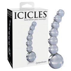   Icicles No. 66 - Gebogener, kugelförmiger Glasdildo (transparent)