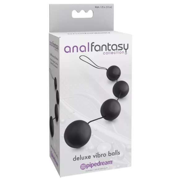 Anal Fantasy - anale Perlenkette mit inneren Kugeln (schwarz)