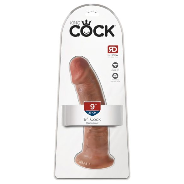 King Cock 9 - Lebensechter Dildo mit Saugnapf (23 cm) - Dunkler Naturton