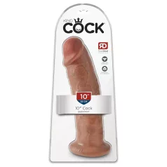   King Cock 10 - großer Dildo mit Saugnapf (25 cm) - dunkel naturfarben