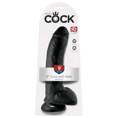   King Cock 9 - großer Saugfuß-Dildo mit Hoden (23cm) - schwarz