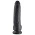 King Cock 9 - Schwarzer Haftdildo mit Hoden (23cm)