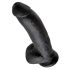 King Cock 9 - Schwarzer Haftdildo mit Hoden (23cm)
