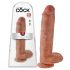 King Cock 11 - Saugnapf Dildo mit Hoden (28 cm) - Dunkel Natur