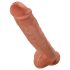 King Cock 11 - Saugnapf Dildo mit Hoden (28 cm) - Dunkel Natur