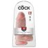 King Cock 9 Chubby - Saugnapf-Dildo mit Hoden (23 cm) - Natur