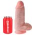 King Cock 9 Chubby - Saugnapf-Dildo mit Hoden (23 cm) - Natur