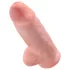 King Cock 9 Chubby - Saugnapf-Dildo mit Hoden (23cm) - natur