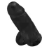 King Cock 9 Chubby - Saugnapf-Dildo mit Hoden (23cm) - schwarz