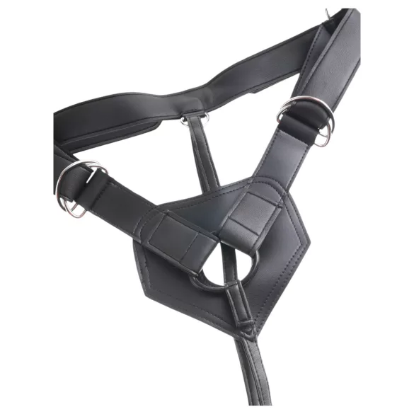 King Cock 7 - Strap-On Dildo mit Geschirr (schwarz)